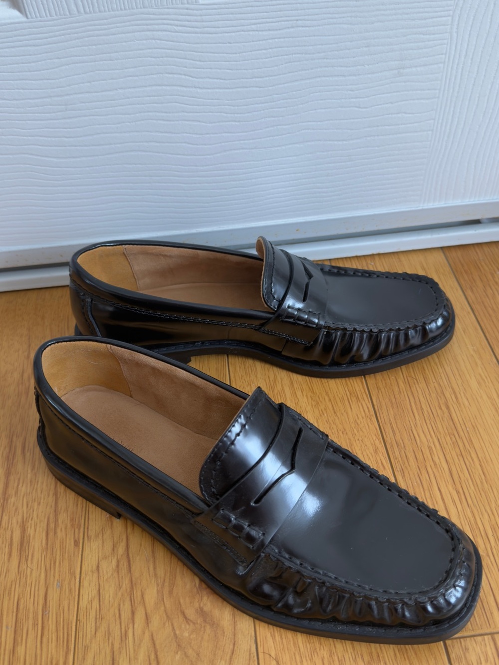 Massimo Dutti Black Leather Loafers